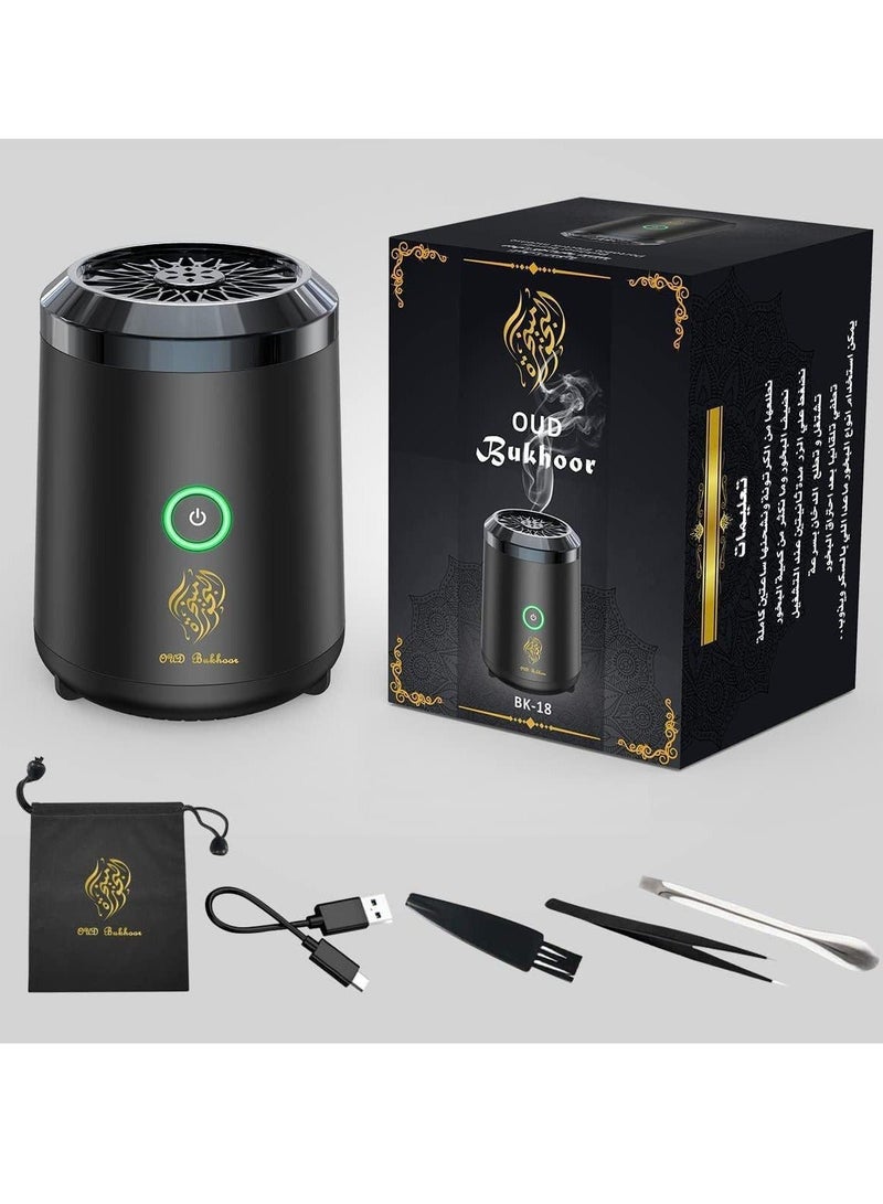 Oud Bukhoor جهاز بخور عود BK18 الكهربائي - موقد بخور محمول يعمل بمدخل USB للاستخدام في المنزل والسيارة والسفر - Image 3