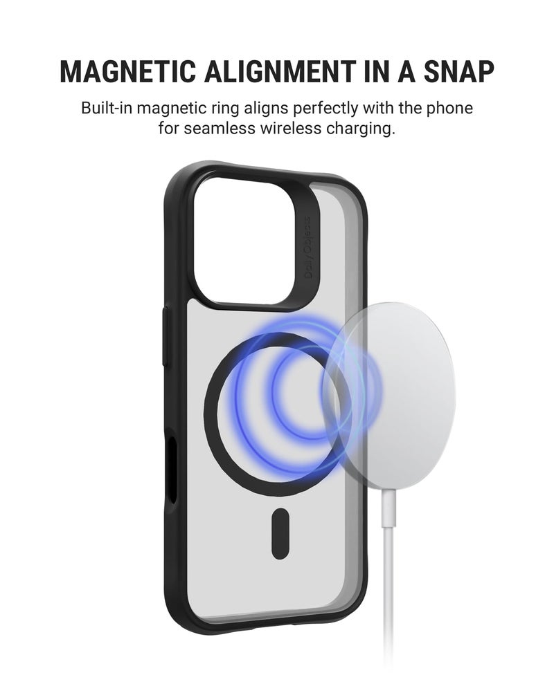 DailyObjects Polycarbonate Case for iPhone 16 Pro Compatible with Mag-Safe Wireless Charging, Hybrid Clear Slim Shockproof Back Cover - Image 2
