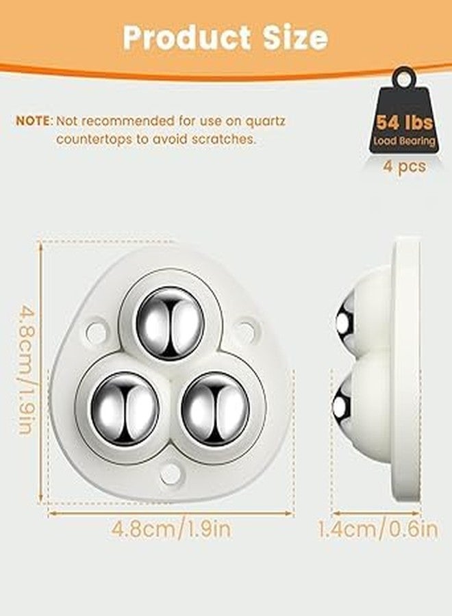 SHOPELLA Self Adhesive Caster Wheels (4 PCS) – 360° Mini Swivel Wheels with 3 Ball Bearings, Heavy-Duty Sticky Pulley for Kitchen Appliances, Storage Box, Cricut, Trash Can, Furniture, Drawers & Cabinets - Image 4