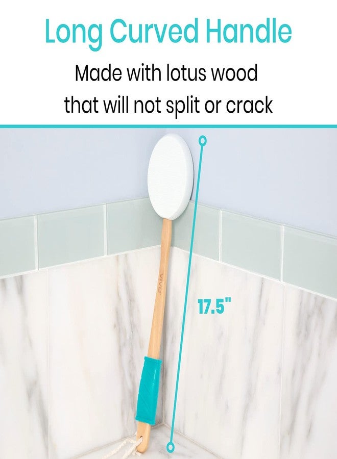 Vive Lotion Applicator for Back, Feet (17.5") - Self Washer Beauty Shower Sponge, Long Handle Cream Wand for Elderly, Women - Apply Medicine, Skin Cream, Body Wash, Sunscreen - Image 5