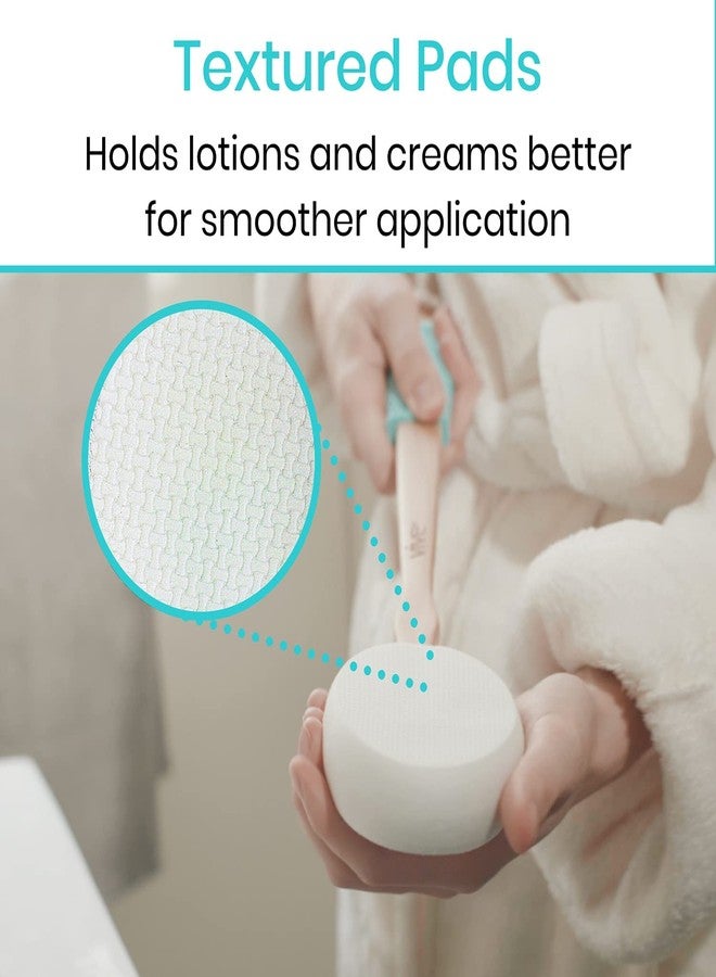 Vive Lotion Applicator for Back, Feet (17.5") - Self Washer Beauty Shower Sponge, Long Handle Cream Wand for Elderly, Women - Apply Medicine, Skin Cream, Body Wash, Sunscreen - Image 3