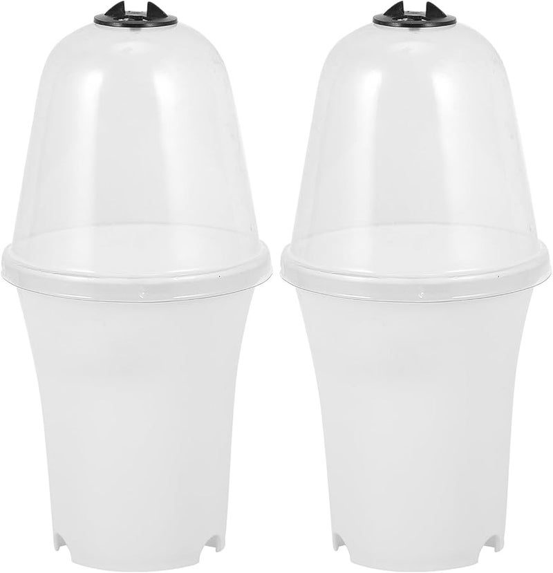 2Pcs Clear Plastic Succulent Pots With Lockable Lids For Indoor Plants And Seedlings - Image 2