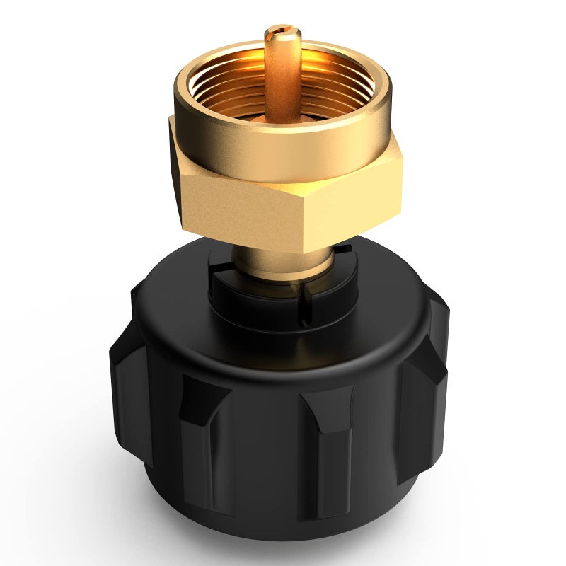 Gogoonike Propane Refill Adapter for 1 lb. Tanks, Propane Adapter Fill 1lb from 20lb, LP Gas Cylinder Tank Coupler Fits QCC1 / Type1 Propane Tank and 1 lb Throwaway Disposable Cylinder (Black) - Image 1