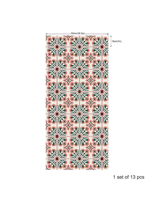 الأزرق جي دبليو بلاط الفن الاسكندنافي على واجهة السلالم اللاصقة مقاومة للماء ومقاومة للبقع يمكن إزالتها ، وملصقات مؤقتة لتزيين السلالم - Image 1