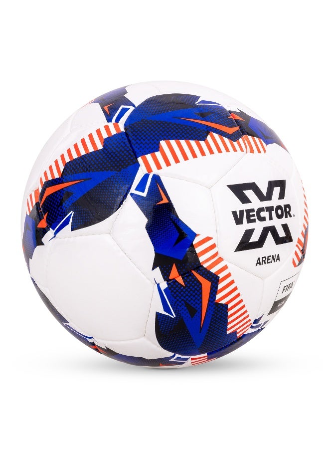 Vector X Arena Football Soft Shiny PU Hand Stitched FIFA Basic Approved Football With Latex Bladder White Blue - Size 5 - Image 4