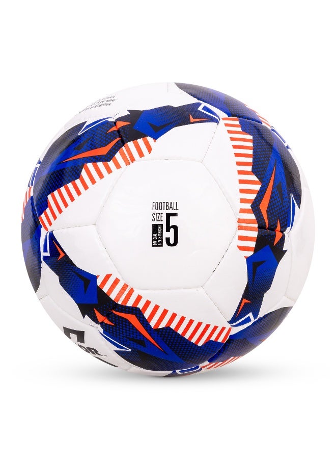 Vector X Arena Football Soft Shiny PU Hand Stitched FIFA Basic Approved Football With Latex Bladder White Blue - Size 5 - Image 2