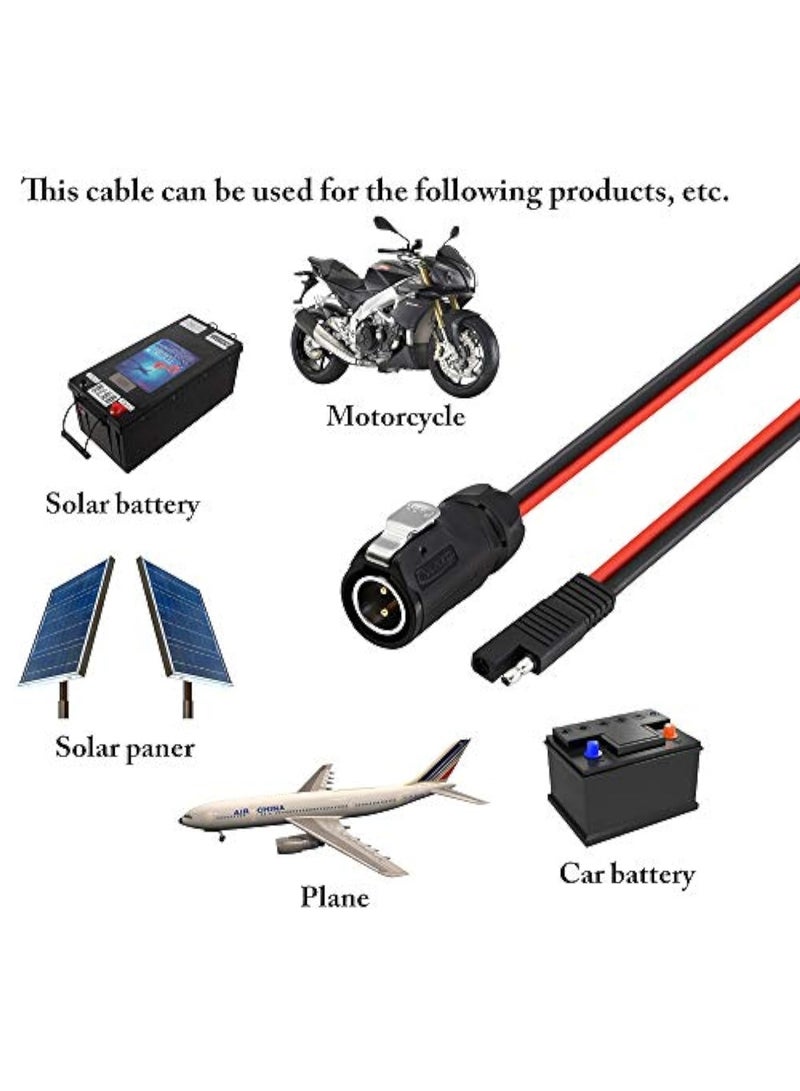 KASTWAVE 2 Pin Power Industrial Circular Connector to SAE Cable, for Solar Panel Suitcase and Grand Design, Fit for Furrion, Forrest River RV Solar Port, Solar Panel Suitcase, Grand Design RV's Industry, 10AWG  - Image 4