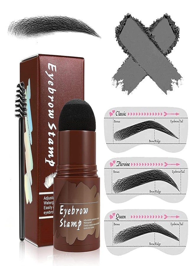 Nilzone Eyebrow Stamp Shaping Kit - Eyebrow Powder Stamp Makeup with 3 Reusable Eyebrow Stencils hicker and Fuller Brows Eyebrow Pen Brushes,Waterproof Long Lasting Buildable Eyebrow Makeup - Image 1