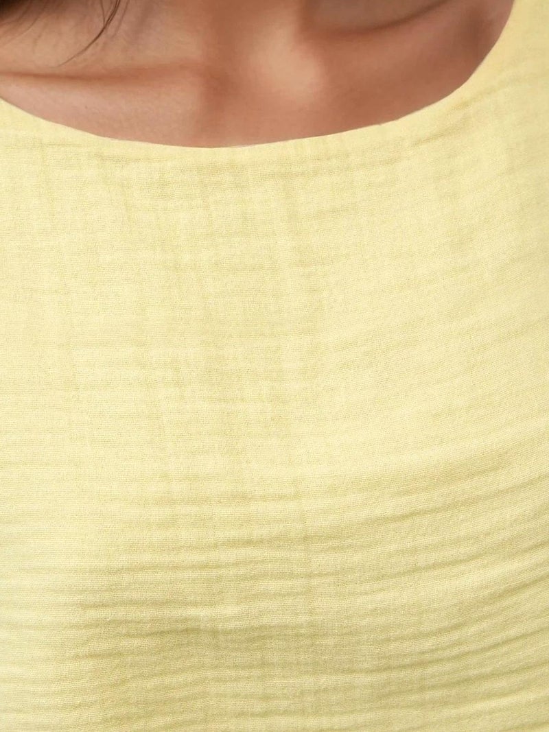 HICCUP Elastic Waist Skirt-Side Tie Detail Blouse Muslin Set - Image 4