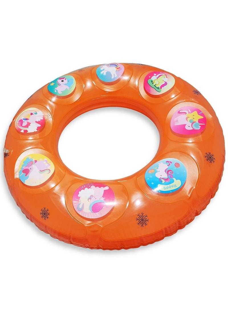 Sound Swimming Ring Inflatable Waist Float, Orange  Big Size " 80cm "  Float Boat Fun Water Toys For Boys & Girls  - Image 1