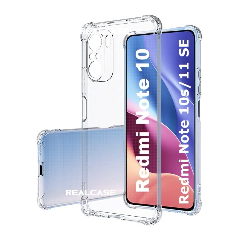 REALCASE Redmi Note 10s / 10 / Note 11 SE Back Cover Case | Crystal Clear TPU Transparent Bumper Back Cover Case for Redmi Note 10 /10s/ Note 11 SE - Image 1