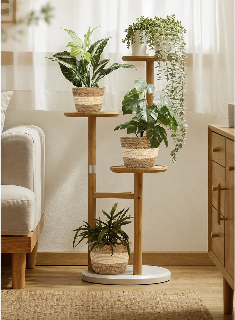 BaytEasy Plant Basket, 3 PCS Plant Baskets Indoor with Plastic Liner, Water Hyacinth and Corn Stalk Woven Planters Flower Basket, Planter Basket for Rustic Home Floor Potted Pots Decor - Image 2