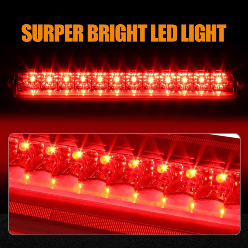 Cxdar مصباح الفرامل الثالث Cxdar LED لـ 2002-2010 Ford Explorer مجموعة مصابيح الفرامل الخلفية عالية التركيب لـ 2008-2012 Ford Escape المقاوم للماء في الكابينة المركزية (أحمر) - Image 2