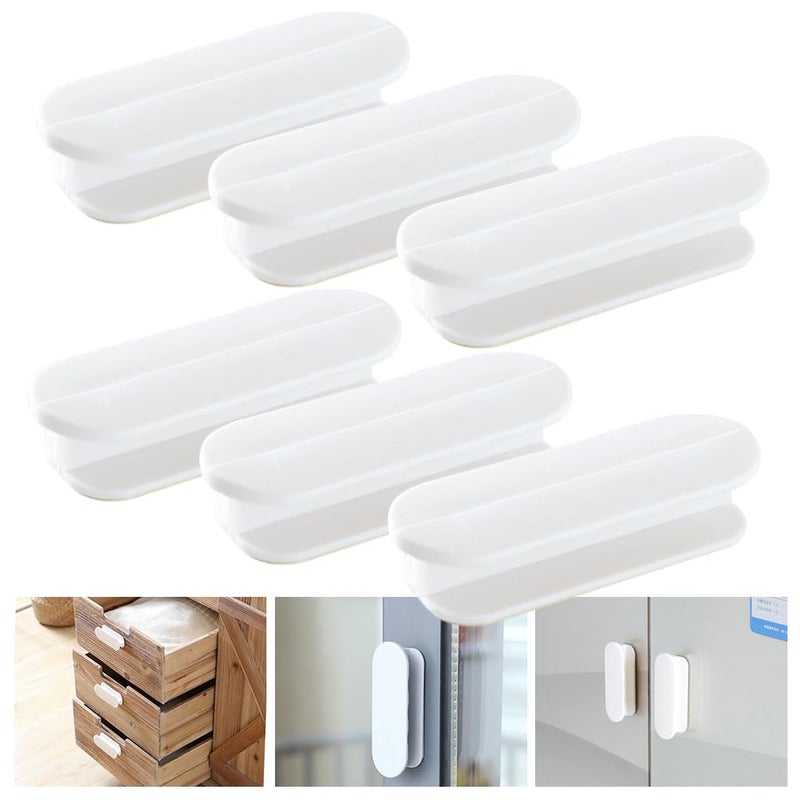 SUPVOX Supvox 6pcs Cabinet Door Knobs Easy SelfAdhesive Cabinet Door Knobs Drawer Knobs Plastic Closet Door Handles Dressing Table Drawer Handle Grips Sliding Window Grip Handles  - Image 1