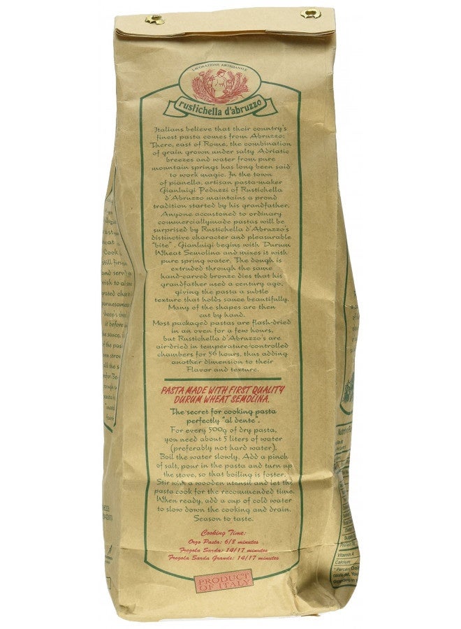 Rustichella D'Abruzzo Durum Wheat Fregola Sarda Pasta, 17.6 Ounce (Pack Of 2)