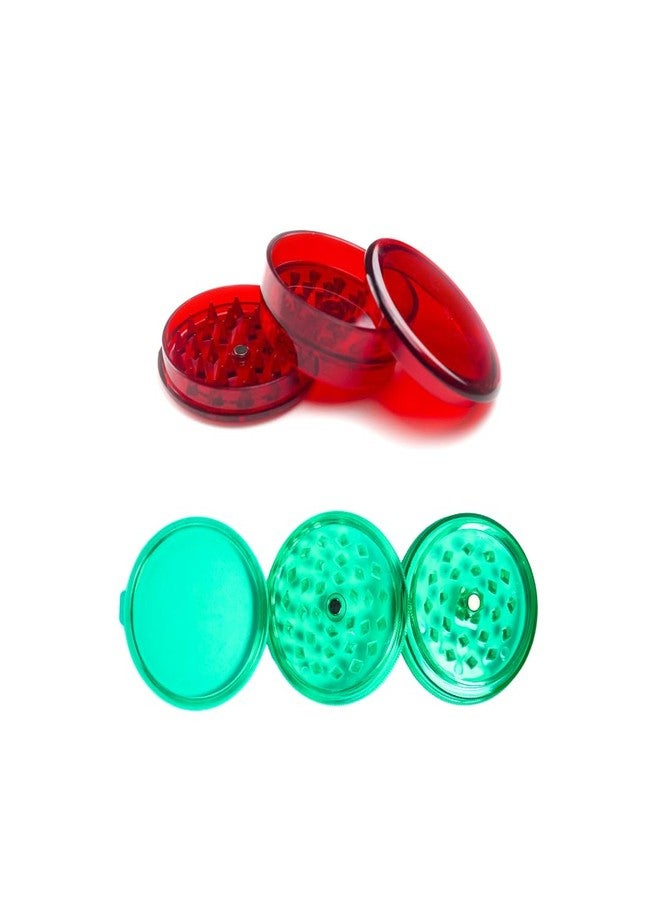 OutonTrip Acrylic Assorted Color Crusher/Herb Grinder - Pack of 2 | Durable & Lightweight | Sharp Teeth for Efficient Grinding - Image 1