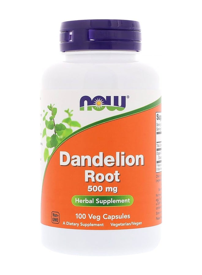 now Dandelion Root 500 Mg 100 Vcaps