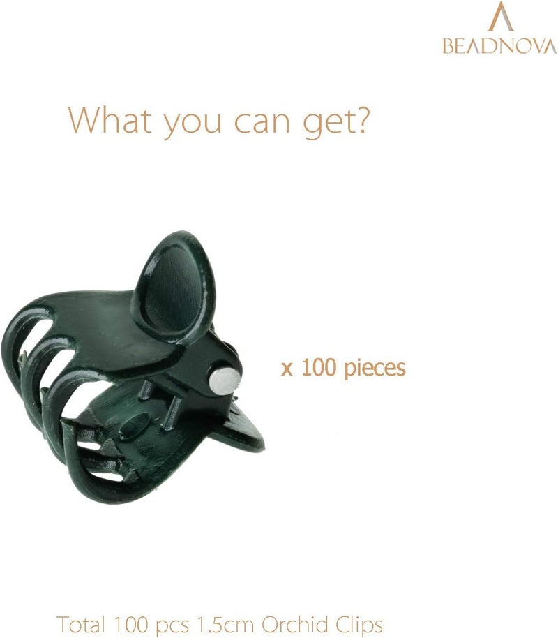 BEADNOVA Plant Clips 100Pcs Orchid Clips Orchid Support Clips Vine Clips Plant Clips for Support Flower Orchid Vine 100PCS - Image 2