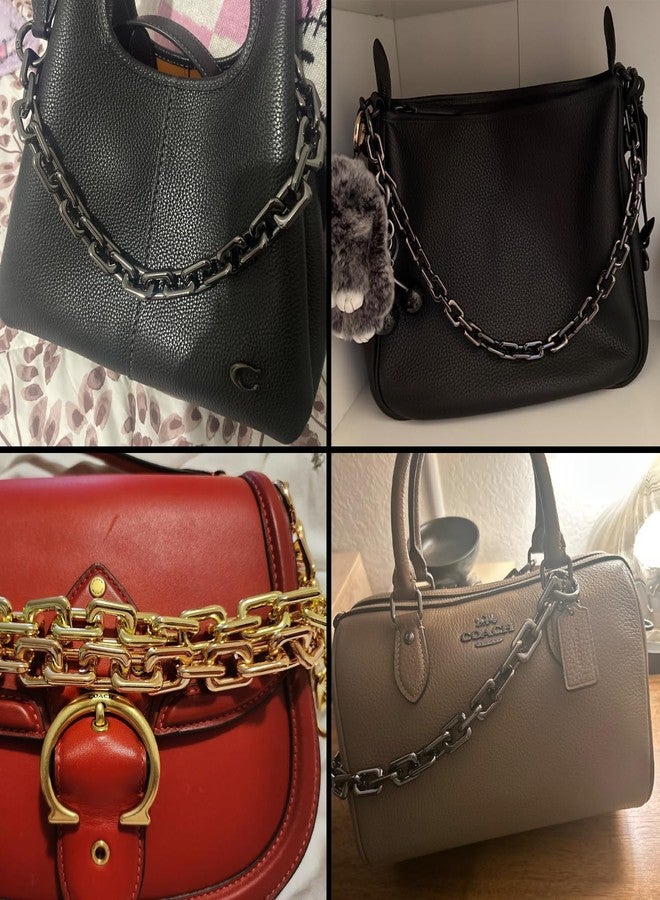 VersaKits Heavy Chunky Link Chain Strap Purse Handbag Top Handle Shoulder Straps Accessories Decoration Chain Strap Extender Charms Replacement(14.9'' Matte Black) - Image 5