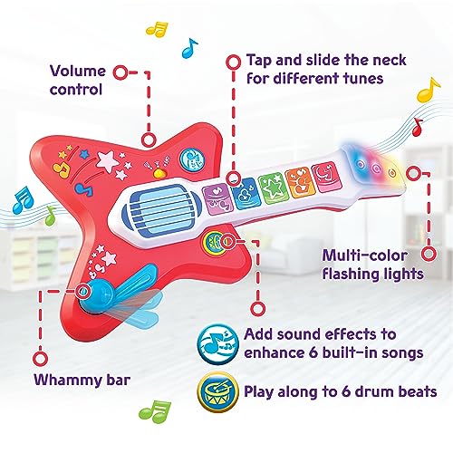 Hap-p-kid HAPPKID Magic Touch Guitar Toddler Light Up Music Toy with Volume Control Infant Touch Sensor Musical Instrument 3 Modes of Play Kids Toy Gifts for 12 18 24 Month 1 2 3 Year Old Boys Girls - Image 5
