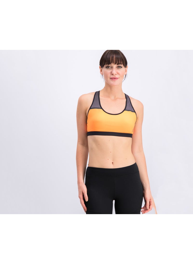 Reebok Womens Colorblock RCF Racer Bra, Elepea  - Image 1