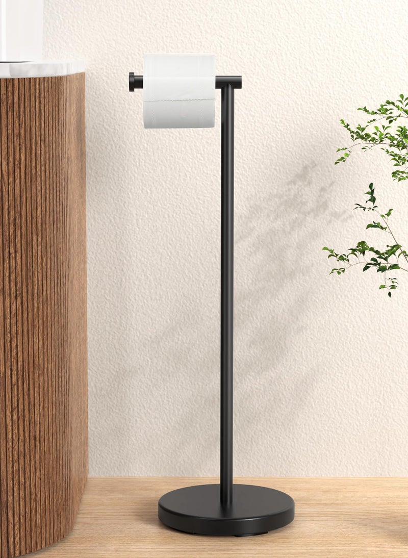 KES Toilet Paper Holder Stand with Weighted Base 26 H Taller Version Free Standing Toilet Paper Roll Holder for Bathroom Rustproof BPH283S66BK