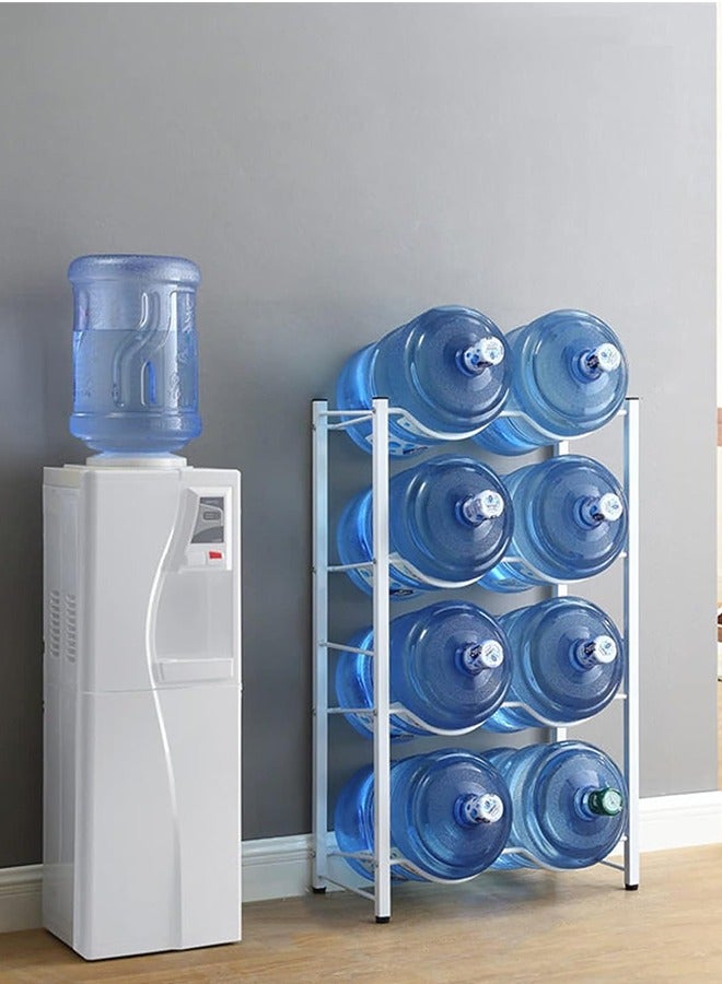 JCB CHIC 4-Tier Water Bottle Holder, 5 Gallon Cooler Jug Rack For 8 Bottles Heavy Duty Storage Rack, Detachable 439W Carbon Steel - Image 1