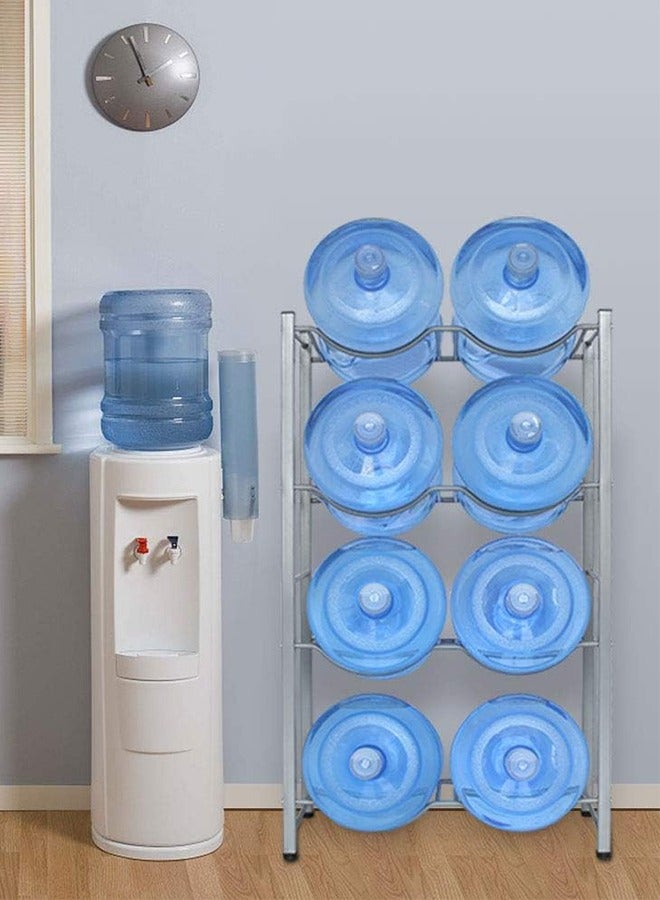 JCB CHIC 4-Tier Water Bottle Holder, 5 Gallon Cooler Jug Rack For 8 Bottles Heavy Duty Storage Rack, Detachable 439W Carbon Steel - Image 2