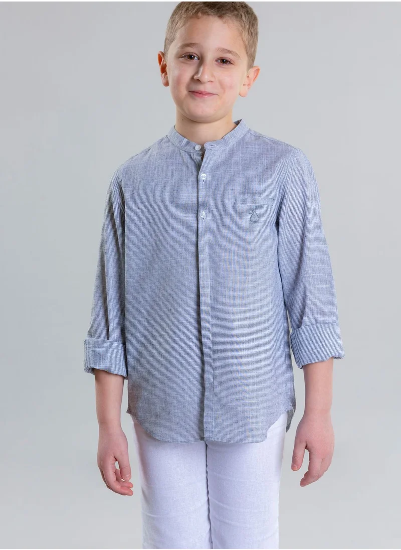 Pear Concept Kids Col Mao Linen Shirt