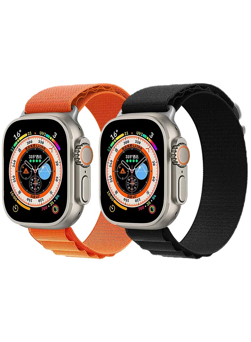 Tersely (2 Pack) Alpine Loop Nylon Band Compatible with Apple Watch Ultra 42mm 44mm 45mm 49mm,Adjustable Sport with Titanium G-Hook Braided bands for iWatch Series 8/7/6/5/4/3/2/1/SE  - Image 1