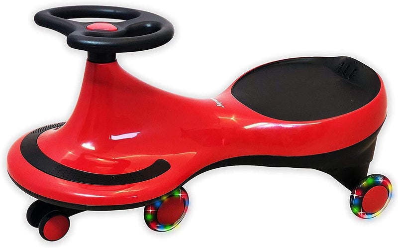 Joyano Swing Car, LED Flashing Wheels, Ride on Wiggle Car Boys and Girls, No Batteries, Gears or Pedals, Twist, Turn, Wiggle Movement to Steer, for Toddlers, Kids 3 Yrs and UP, 50kg/110lb (RED) - Image 1