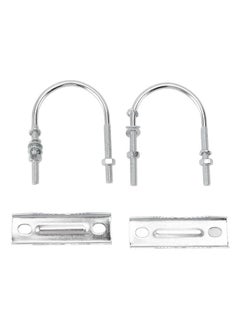 Thoraya Double Antenna Mast Clamp Kit Iron V Jaw Block with U Bolts Mast to Mast Mount Bracket Kit for Outdoor Antenna A  - Image 1