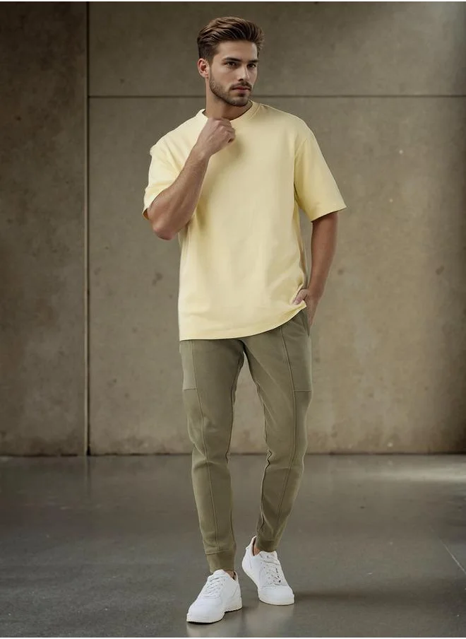 ايكونيك Iconic Slim Fit Joggers with Drawstring Closure and Pockets