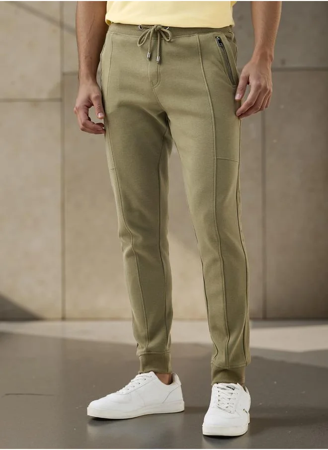 ايكونيك Iconic Slim Fit Joggers with Drawstring Closure and Pockets