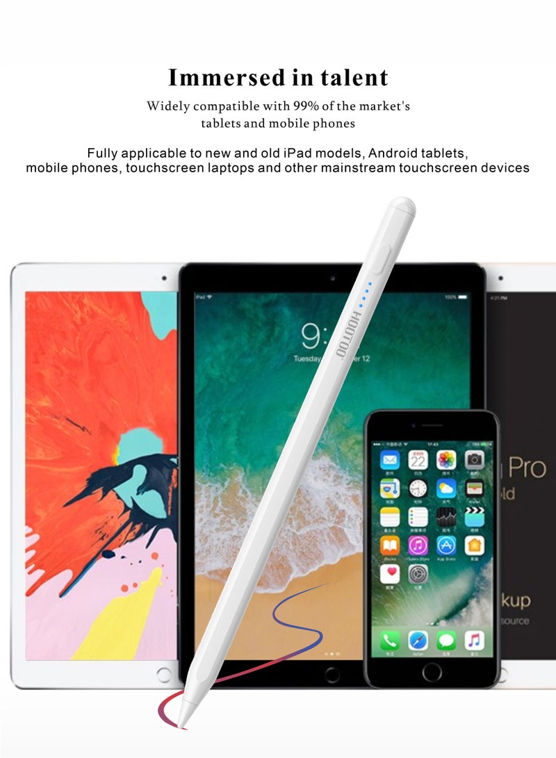 هوتو قلم ايباد بتكنولوجية الاستشعار النشط يدعم راحة اليد. قلم تابلت بوقت عمل حتى 8 ساعات. قلم ستايلس بمغناطيس قابل لتثبيت (لا يدعم الشحن اللاسلكي). اقلام ايباد بمنفذ شحن تايب سي. قلم ايباد الجيل 11، قلم ايباد الجيل العاشر، قلم ايباد a16، قلم ايباد الجيل التاسع،قلم ايباد سامسونج والعديد من الاجهزة المدعومة. - Image 2