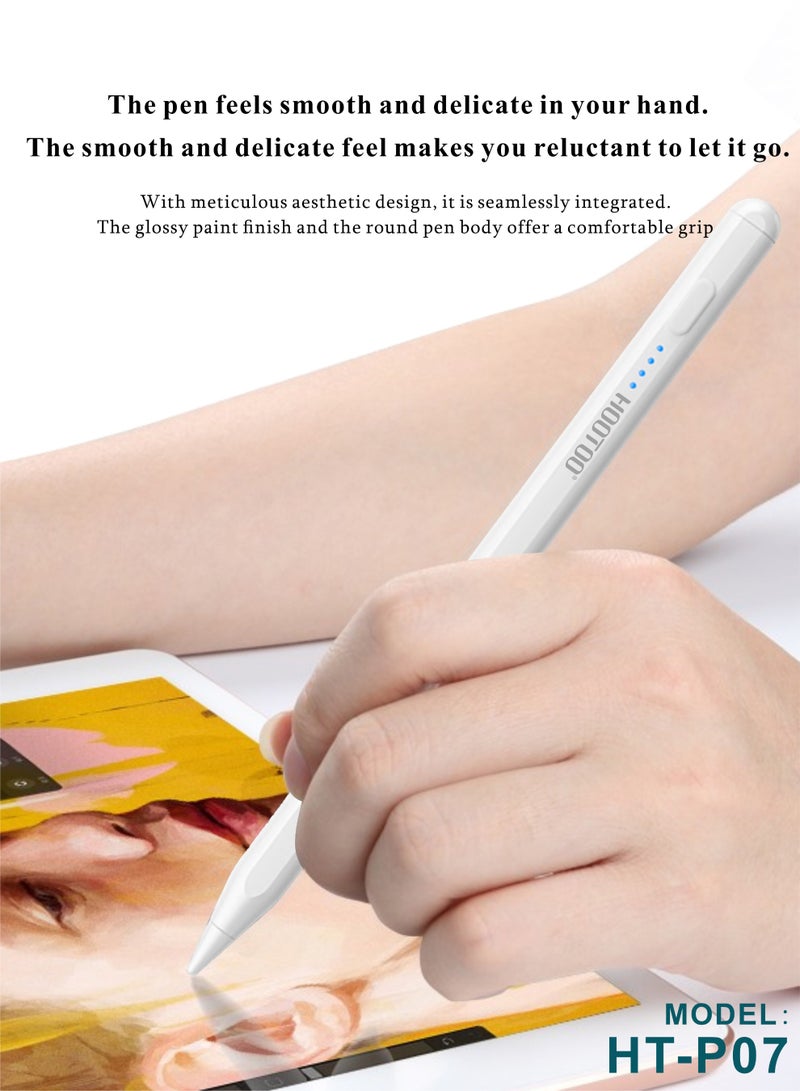 هوتو قلم ايباد بتكنولوجية الاستشعار النشط يدعم راحة اليد. قلم تابلت بوقت عمل حتى 8 ساعات. قلم ستايلس بمغناطيس قابل لتثبيت (لا يدعم الشحن اللاسلكي). اقلام ايباد بمنفذ شحن تايب سي. قلم ايباد الجيل 11، قلم ايباد الجيل العاشر، قلم ايباد a16، قلم ايباد الجيل التاسع،قلم ايباد سامسونج والعديد من الاجهزة المدعومة. - Image 3