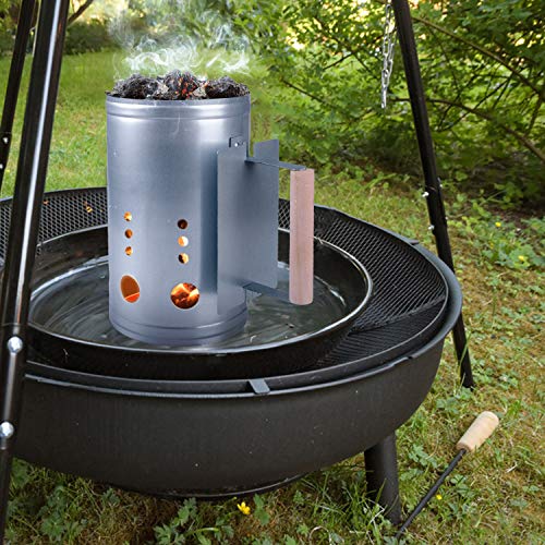 homenote Rapid Charcoal Chimney Starter Set Fireplace Accessories Lighter Cubes BBQ Heat Resistant Gloves Blower BBQ Tools（11.5" x 7" x 7"） - Image 4