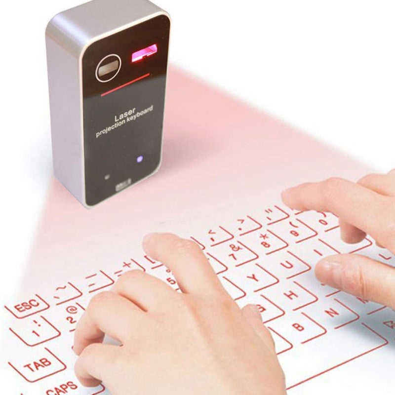 AGS Laser Projection Bluetooth Virtual Keyboard & Mouse for iPhone, Ipad, Smartphone and Tablets - Image 1