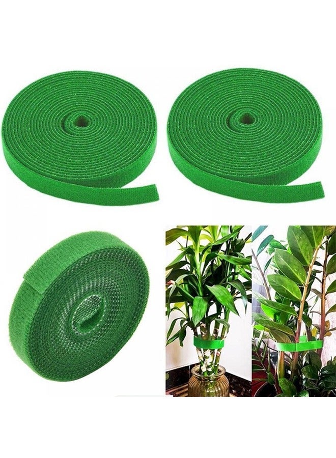 Generic 3 Pieces Plant Ties Garden Tape, Reusable Nylon Plant Tie Strap 5M Self Adhesive Tape Adjustable Plant Supports for Effective Growing Tree, Green Ties for Home Garden Sorting Accessories  - Image 1