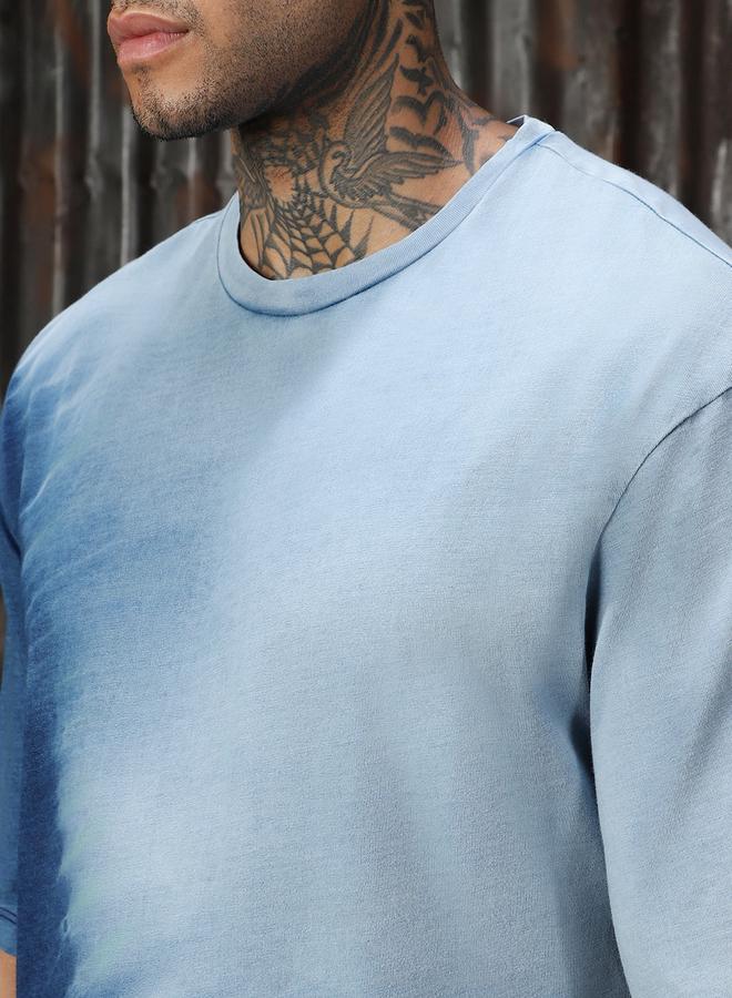 هاي ستار تيشيرت رجالي مريح بقصة واسعة أزرق متوسط - أنيق وعصري - Image 5