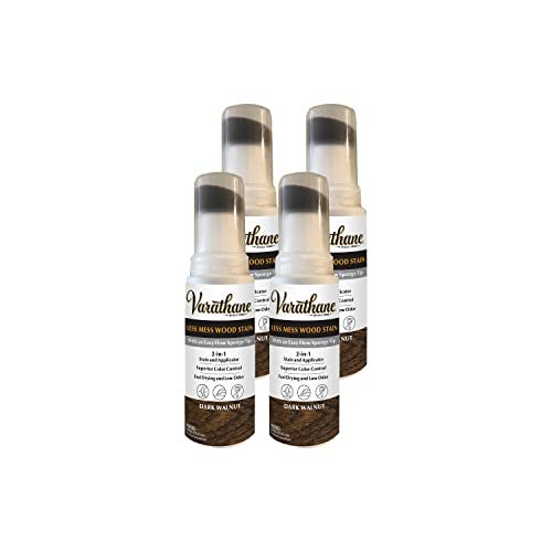 Varathane 3680294PK Less Mess Wood Stain and Applicator 4 oz Dark Walnut 4 Pack - Image 1