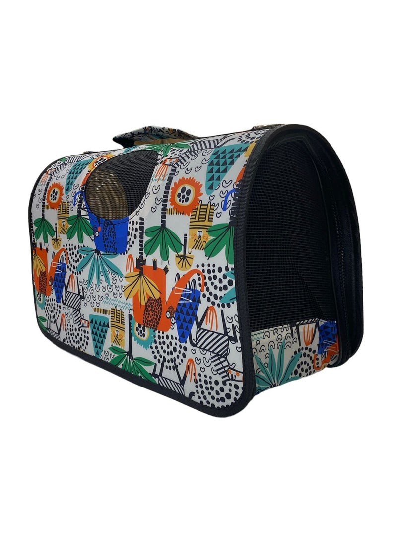 HAPPY PUSS Outdoor pet bag: pet handbag, pet shoulder bag. Travel carrier for cats and dogs. jungle design-large size.  - Image 2