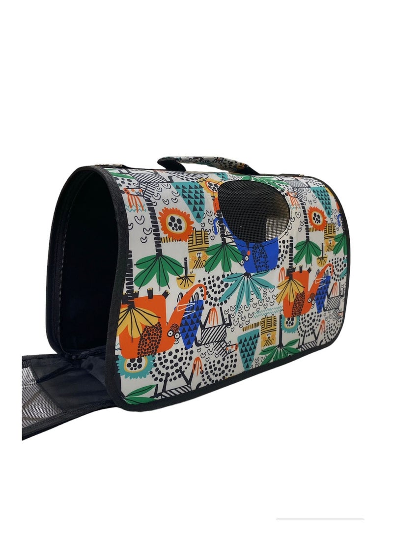 HAPPY PUSS Outdoor pet bag: pet handbag, pet shoulder bag. Travel carrier for cats and dogs. jungle design-large size.  - Image 3