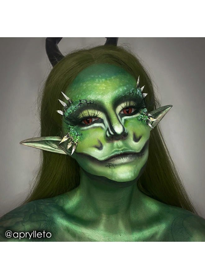 mehron Makeup Paradise Makeup AQ Pro Size | Stage & Screen, Face & Body Painting, Special FX, Beauty, Cosplay, and Halloween | Water Activated Face Paint & Body Paint 1.4 oz (40 g) (Metallic Green) - Image 3