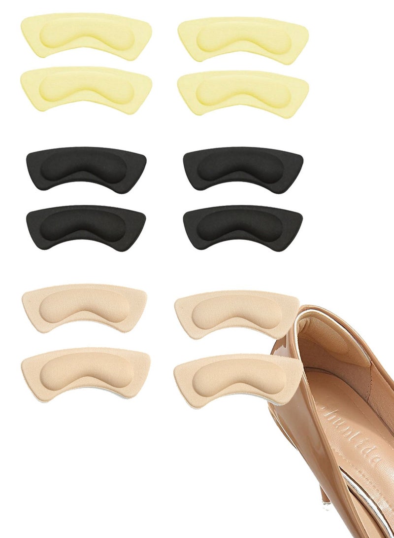 Generic 6 Pairs Self-adhesive Heel Cushion Pads Sponge Liner Heel Protectors Shoe Insoles for Loose Shoe - Image 1