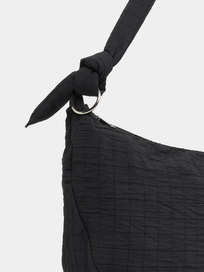 Styli Styli Textured Shoulder Bag with Zip Closure