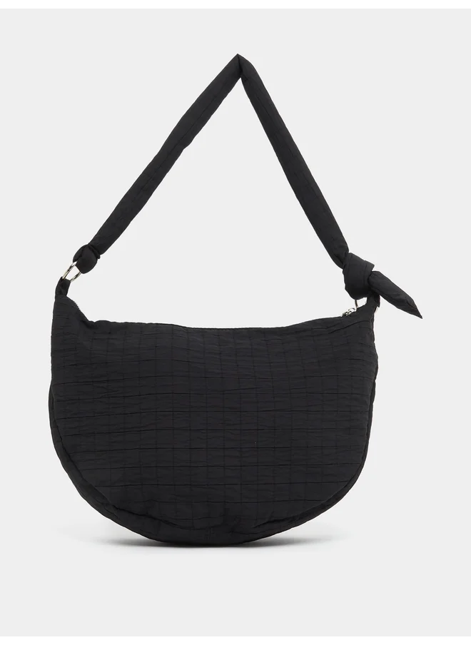 ستايلي Styli Textured Shoulder Bag with Zip Closure