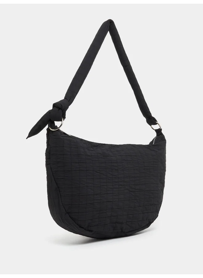 ستايلي Styli Textured Shoulder Bag with Zip Closure