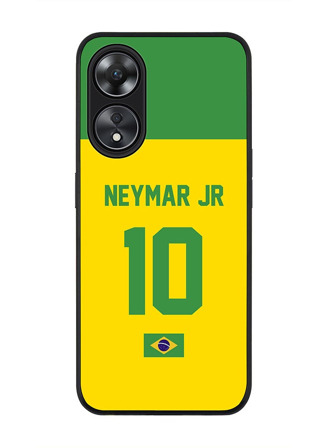 Stylizedd Rugged Black edge case for Oppo A78 5G / Oppo A58 5G Slim fit Soft Case Flexible Rubber Edges Anti Drop TPU Gel Thin Cover-Brazil-Neymar Jr - Image 1