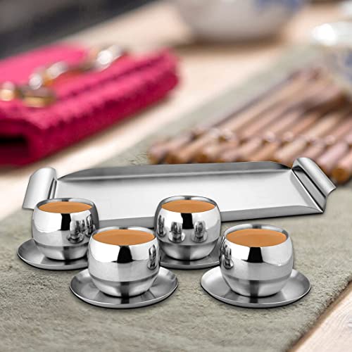 Shri & Sam Stainless Steel Countertop Solid Shelf Double Wall Chai Shai Combo of 2 - Image 2